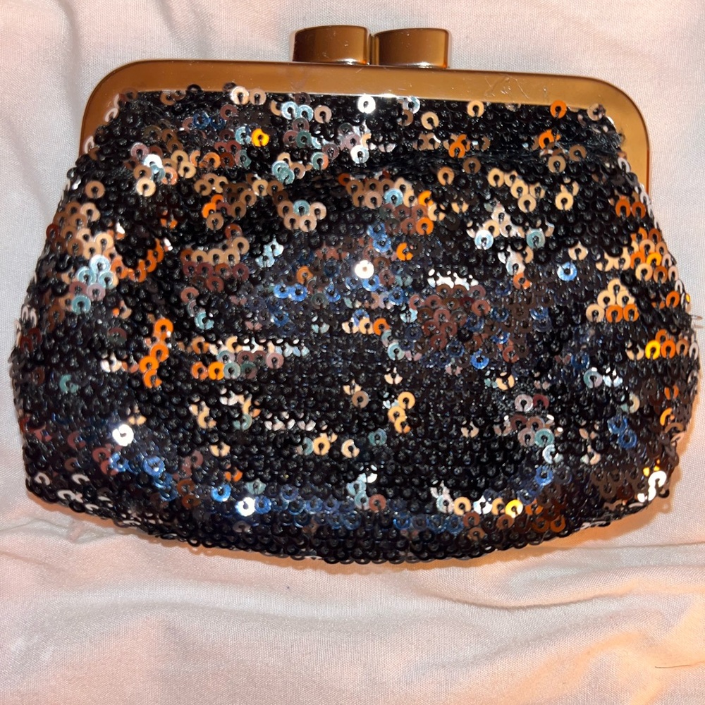 Victoria’s Secret Sequin Coin Purse - Black and Silver